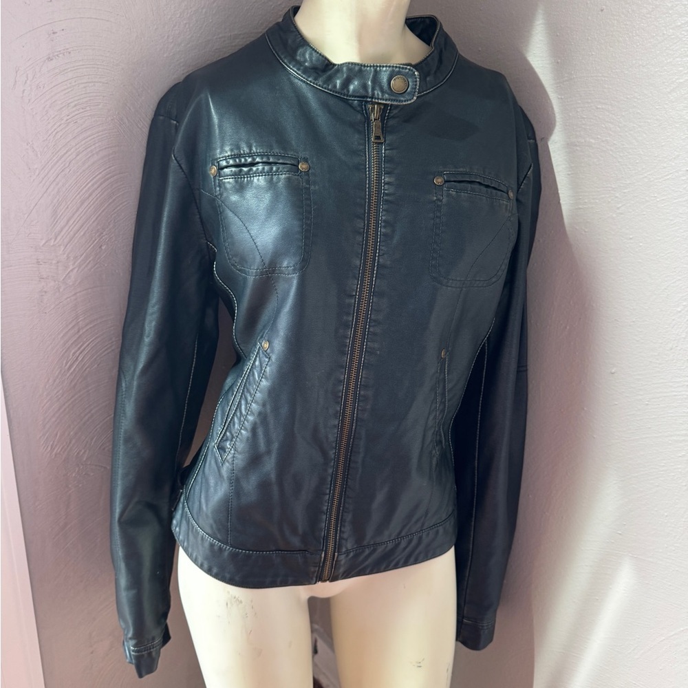 Big chill faux leather leather black jacket size medium